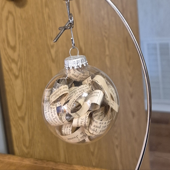 Clear Scripture Filled Ornament with Silver Stand - Picture 2 of 4